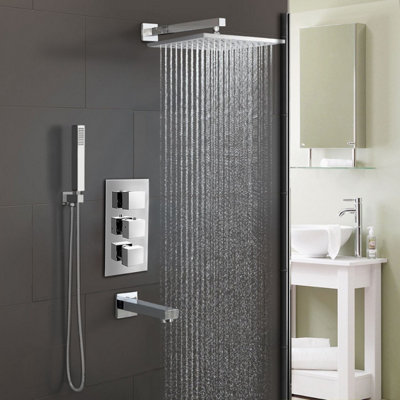 Nes Home OLIVE BATHROOM 3 DIAL 3 WAY CONCEALED SQUARE THERMOSTATIC ...