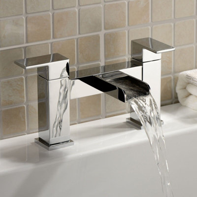 Nes Home Origin Waterfall Basin Mono Mixer Tap and Bath Filler Tap with Waste