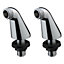 Nes Home Pair of Chrome Deck Mounted Bath Filler Shower Mixer Tap Legs Adapter Extension