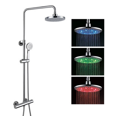 Nes Home Premier Exposed Led Round Thermostatic Mixer Shower Valve Tap ...