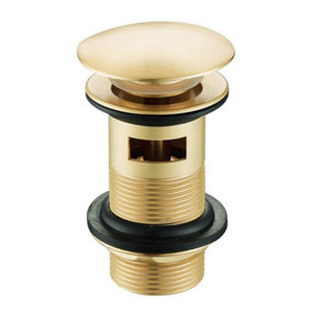 Nes Home Push Button Slotted Basin Waste Brushed Brass