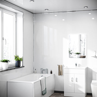 Nes Home PVC Ceiling Cladding Panel 2700 x 250 x 5mm Pack Of 4 White ...