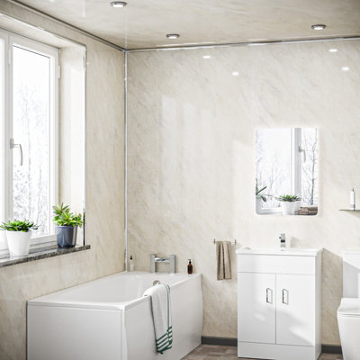 Nes Home PVC Ceiling Panel 2700 x 250 x 5mm Pack Of 4 Pergamon Marble ...
