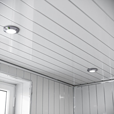 Nes Home PVC Ceiling Panel With Silver Line 2700 x 200 x 6mm Pack Of 5 ...