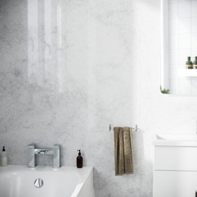 Nes Home PVC Cladding Shower Panel 2400 x 1000 x 10mm Grey Marble