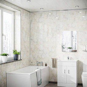 Nes Home PVC Cladding Shower Panel 2400 x 1000 x 10mm Pergamon Stone
