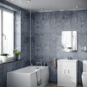 Nes Home PVC Cladding Shower Panel 2400 x 1000 x 10mm Silver Metallic