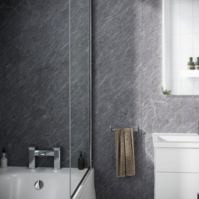 Nes Home PVC Cladding Shower Panel 2400 x 1000 x 10mm Slate Grey