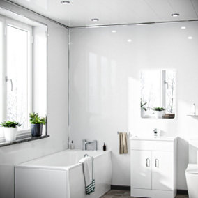 Nes Home PVC Cladding Shower Panel 2400 x 1000 x 10mm White