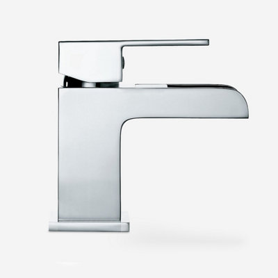 Nes Home Quarter Circle Corner Cloakroom Basin & Waterfall Mixer Tap Waste