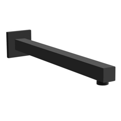 Nes Home Rectangular Wall Mounted Shower Arm Matte Black