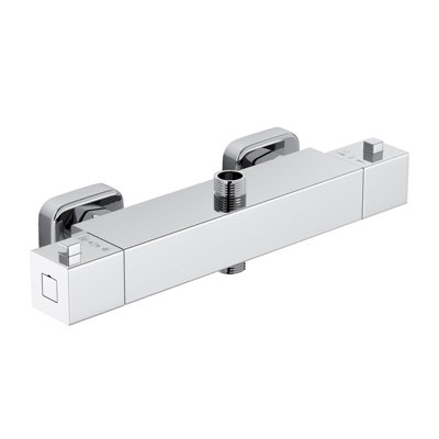 Nes Home Regent Square Thermostatic Bar Mixer Exposed Shower Valve G 1/2" Bottom Outlet Chrome Price Comparisons | Compare The Build