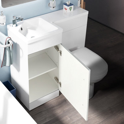 Nes Home Relovane 900mm Modern L Shape Left Hand Bathroom Basin Vanity Flat Pack