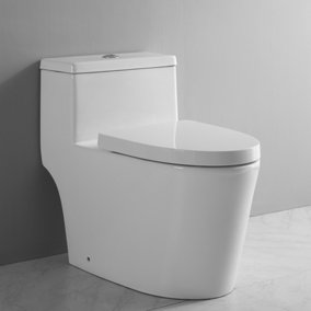 Nes Home Rimless One Piece Toilet Pan, Cistern & Toilet Seat