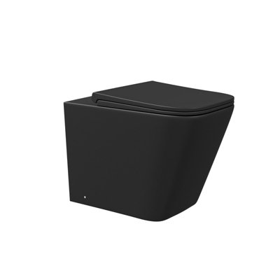 Nes Home Rimless Square Back To Wall Toilet Pan & Soft Close Seat