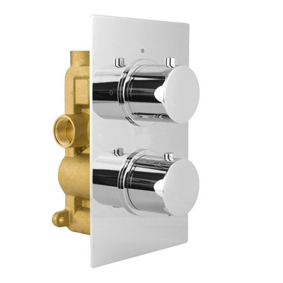 Nes Home Round 2 Dial 1 Way Concealed Thermostatic Shower Valve Chrome