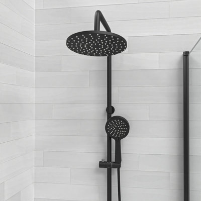 Nes Home Round Riser Rail Shower Kit With Bath Mixer Tap & Handset ...