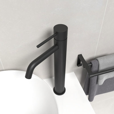 Nes Home Round Single Lever High Rise Bathroom Basin Mono Mixer Matte ...