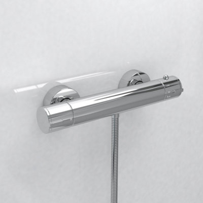 Nes Home Round Thermostatic Bar Shower Valve Chrome