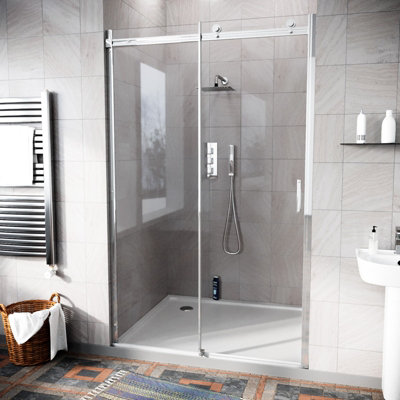 Nes Home Saga 1100mm Frameless Sliding Shower Enclosure 8mm Clear Tempered Glass Price Comparisons | Compare The Build