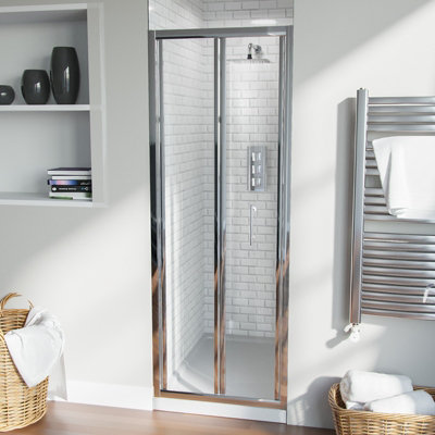 Nes Home Saga 700mm Folding Glass Shower Enclosure Door Chrome Price Comparisons | Compare The Build