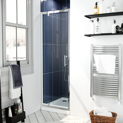 Nes Home Saga 700mm Modern Pivot Shower Door Enclosure Screen Safety Glass Chrome Price Comparisons | Compare The Build