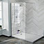Nes Home Samoa 1000mm Wet Room Panel Tempered Glass & Chrome Support Bar ABS