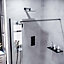 Nes Home Samoa 1200mm Wet Room Panel Tempered Glass & Matte Black Support Bar ABS