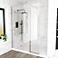 Nes Home Samotha 6mm Tempered Glass Screen Flipper Return Panel Chrome for Walk-in Shower Enclosure