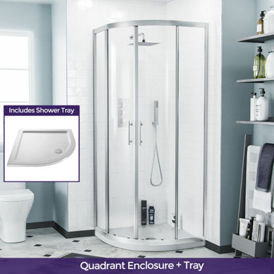 Nes Home Saturn Quadrant 800mm Shower Enclosure & Tray