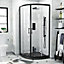 Nes Home Saturn Quadrant 900mm Shower Enclosure, Tray & Waste Matte Black