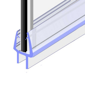 Nes Home Seal 9 - 900 mm Glass Shower Door Rubber Seal Strip Gap 8 mm
