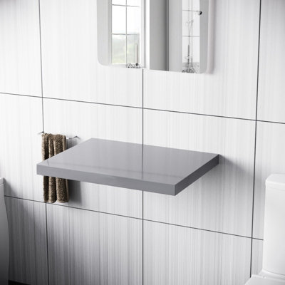 Nes Home Selpha Wall Mounted Floating Countertop Basin Shelf 600 x 450 mm Grey