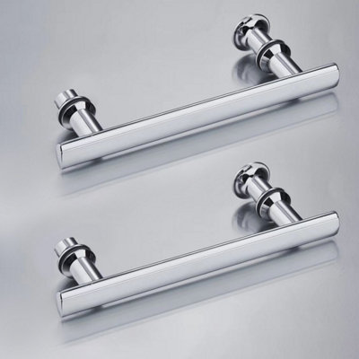 Nes Home Set of 2 Square Stainless Steel Shower Door Handles Chrome