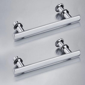 Nes Home Set of 2 Square Stainless Steel Shower Door Handles Chrome