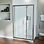 Nes Home Shower 1000mm Sliding Door with 760 mm Frameless Glass Side Panel Screen