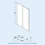 Nes Home Shower 1000mm Sliding Door with 760 mm Frameless Glass Side Panel Screen