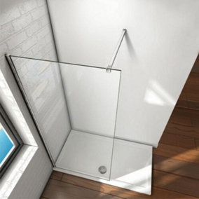 Nes Home Shower Screen Panel Support Bar Wet Room Fixed Frameless Enclosure 1225mm Chrome mm