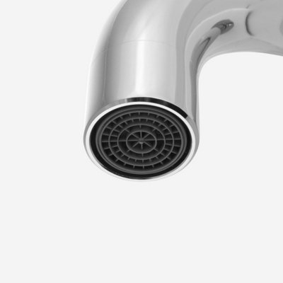Nes Home Sicily Wall Mounted Curved Spout Basin Mono Mixer Tap