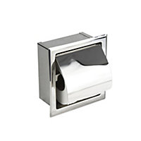 Nes Home Single Concealed Wall-Mounted Toilet Roll Holder Chrome