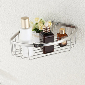 Nes Home Single Corner Shower Bathroom Caddy Shelf Chrome