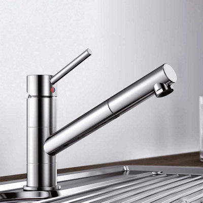 Nes Home Single Lever Kitchen Sink Mixer Tap With Long Swivel Spout Chrome