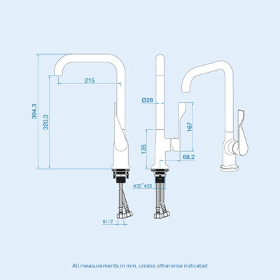 Nes Home Single Lever Swivel Spout Kitchen Sink Mixer Tap Modern Polished Chrome - 5