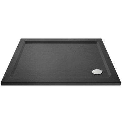 Nes Home Slim 1100 x 900 mm Rectangular Polyurethane Resin Shower Tray Slate Grey