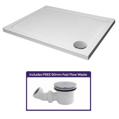 Nes Home Slimline 1000 x 900 Rectangle Shower Tray for Shower Enclosure Fast Flow Waste Price Comparisons | Compare The Build