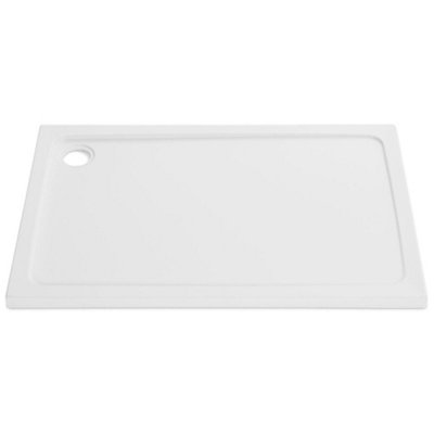 Nes Home Small Low Profile 900 x 700 Stone Resin Shower Tray Rectangle With Free Waste Price Comparisons | Compare The Build
