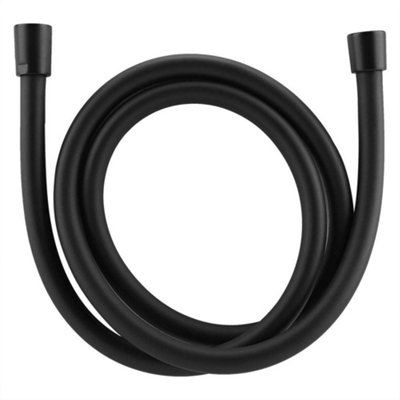 Nes Home Smooth Flexible PVC Shower Hose Replacement with Matt Black Brass Connectors