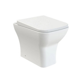 Nes Home Square Back to Wall Rimless Toilet and Soft Close Seat White