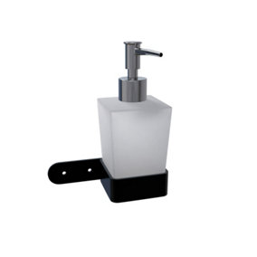 Nes Home Square Matte Black Wall Mounted Soap Dispenser