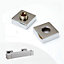 Nes Home Square Metal Bathroom Bar Shower Fitting Kit S-union Reducer Concealing Plates